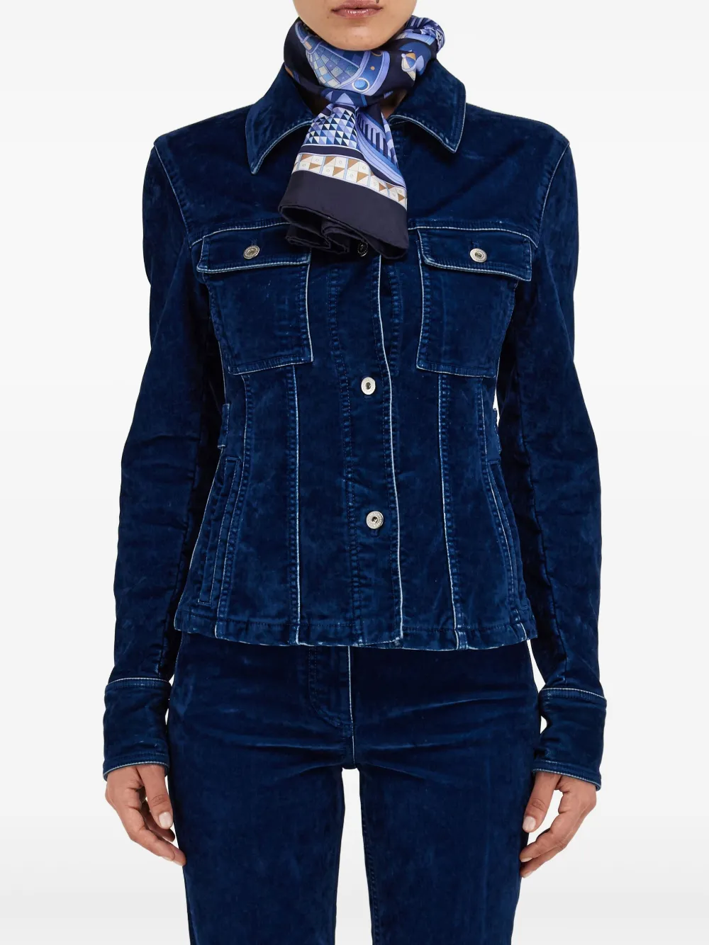 Ferragamo Sjaal met koepelprint Blauw