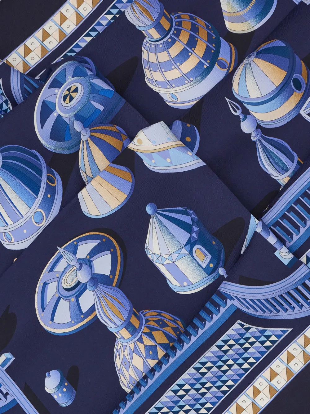 Ferragamo Sjaal met koepelprint Blauw