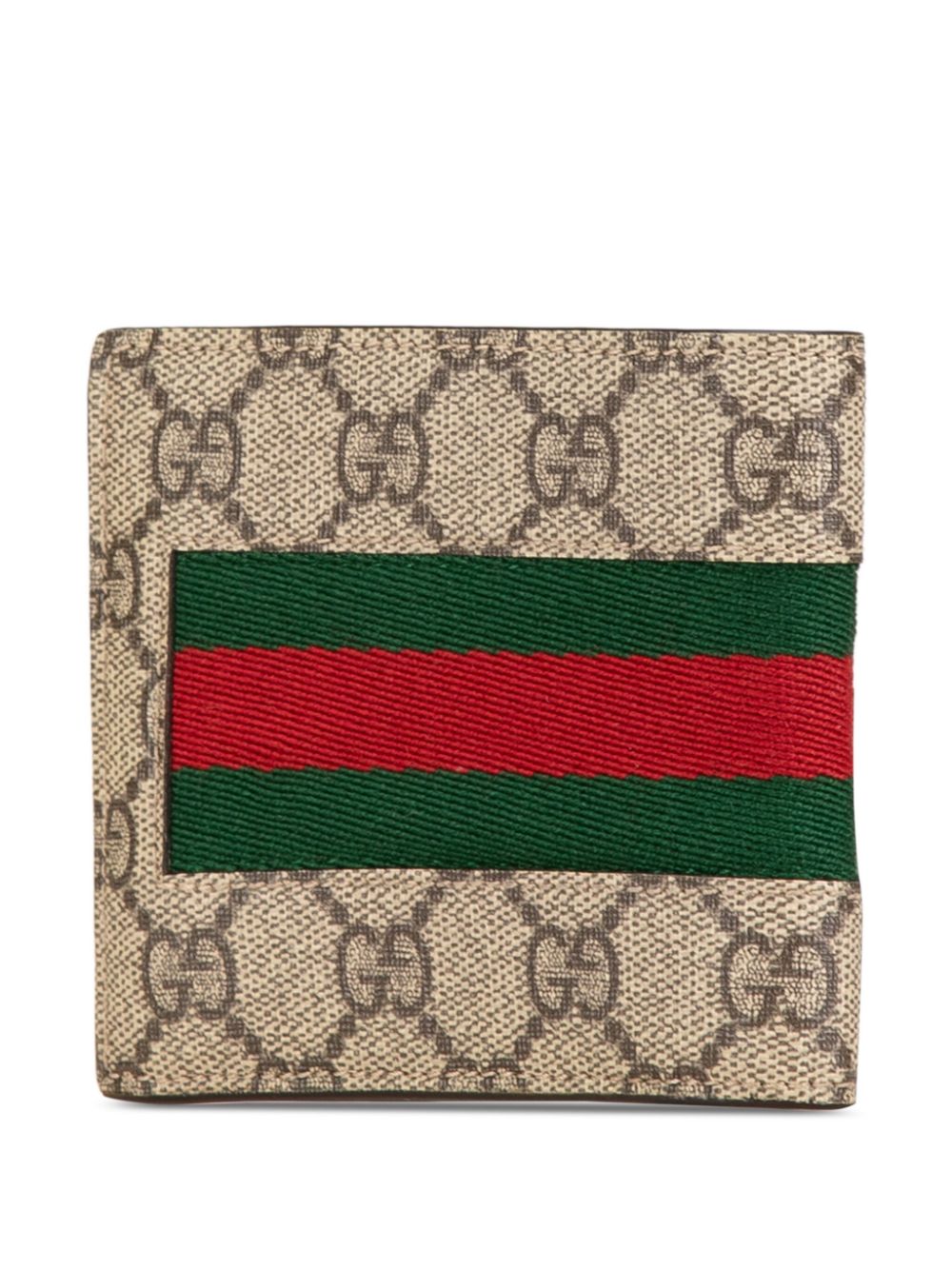 Gucci Pre-Owned 2000-2015 GG Supreme Web Wallet kleine portemonnee - Bruin