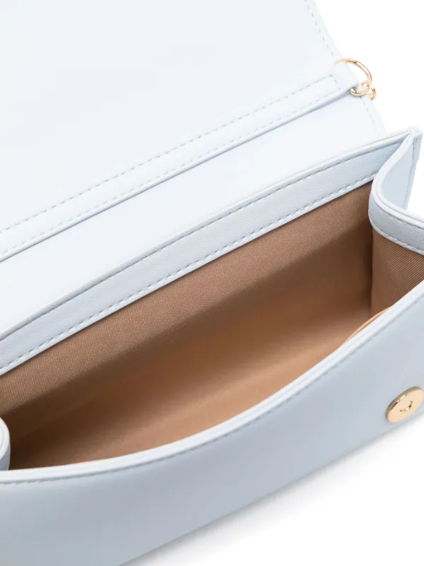 Love Moschino logo-lettering Clutch Bag Blue FARFETCH IN