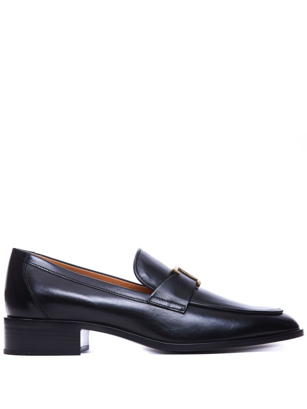 T plaque loafers