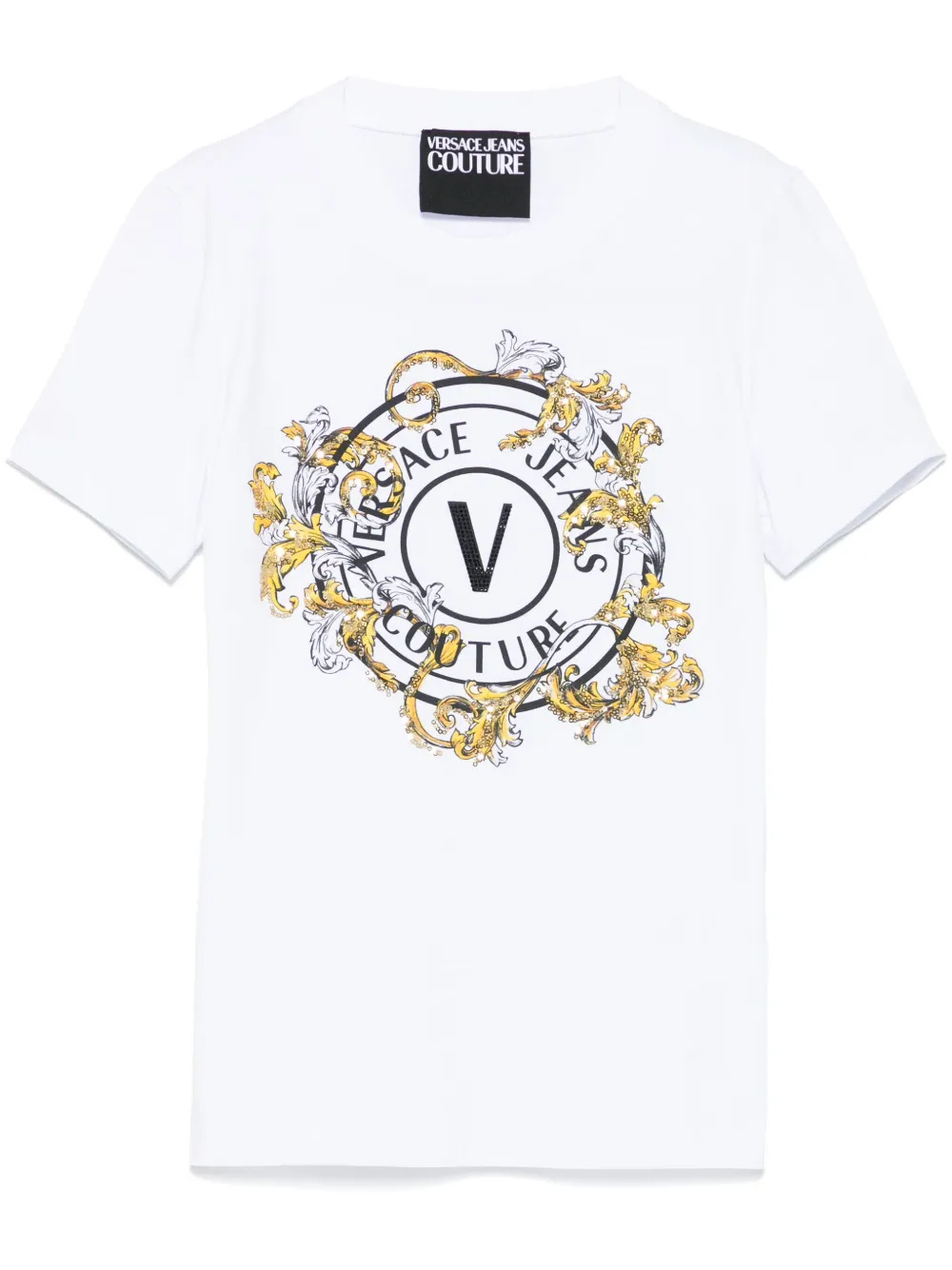 Versace Jeans Couture T-shirt met logoprint Wit