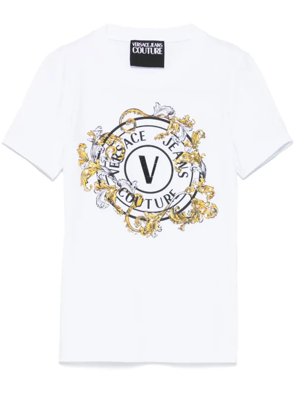 Versace Jeans Couture ロゴT Versace Jeans Couture logo-print Cotton T-shirt | Black | FARFETCH JO