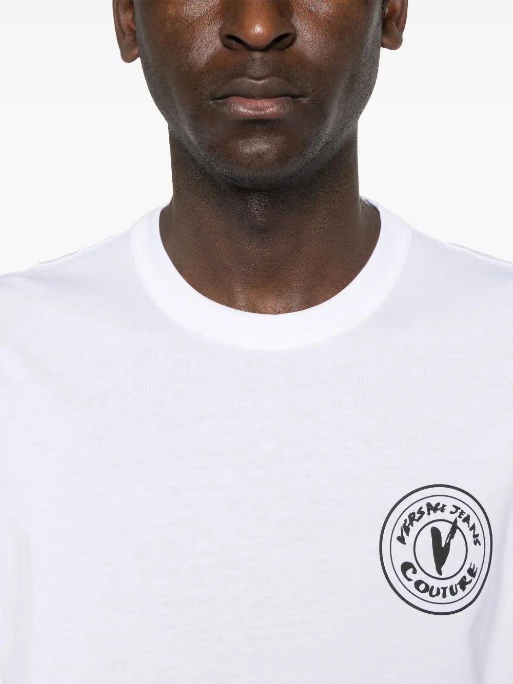 Versace Jeans Couture T-shirt met V-embleem Wit