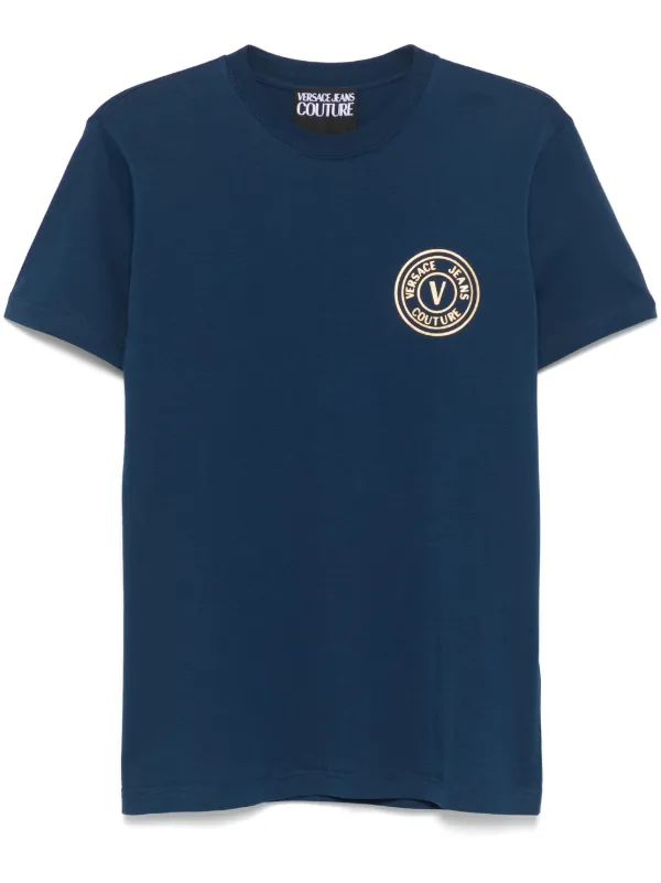 Versace Jeans Couture Vエンブレム Tシャツ | ブルー | FARFETCH JP