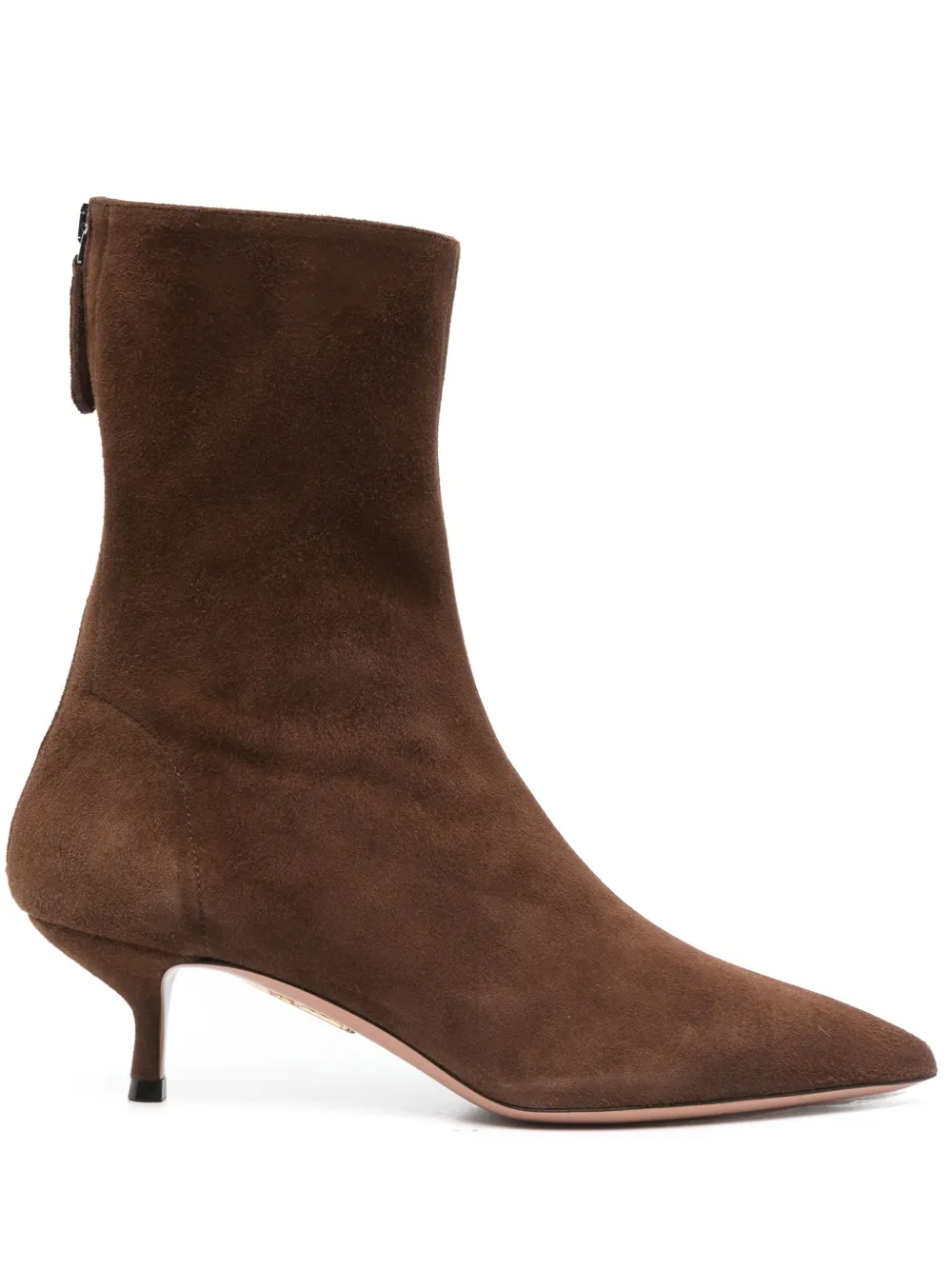 Aquazzura Montmartre 50 Suede Ankle Boots In Brown