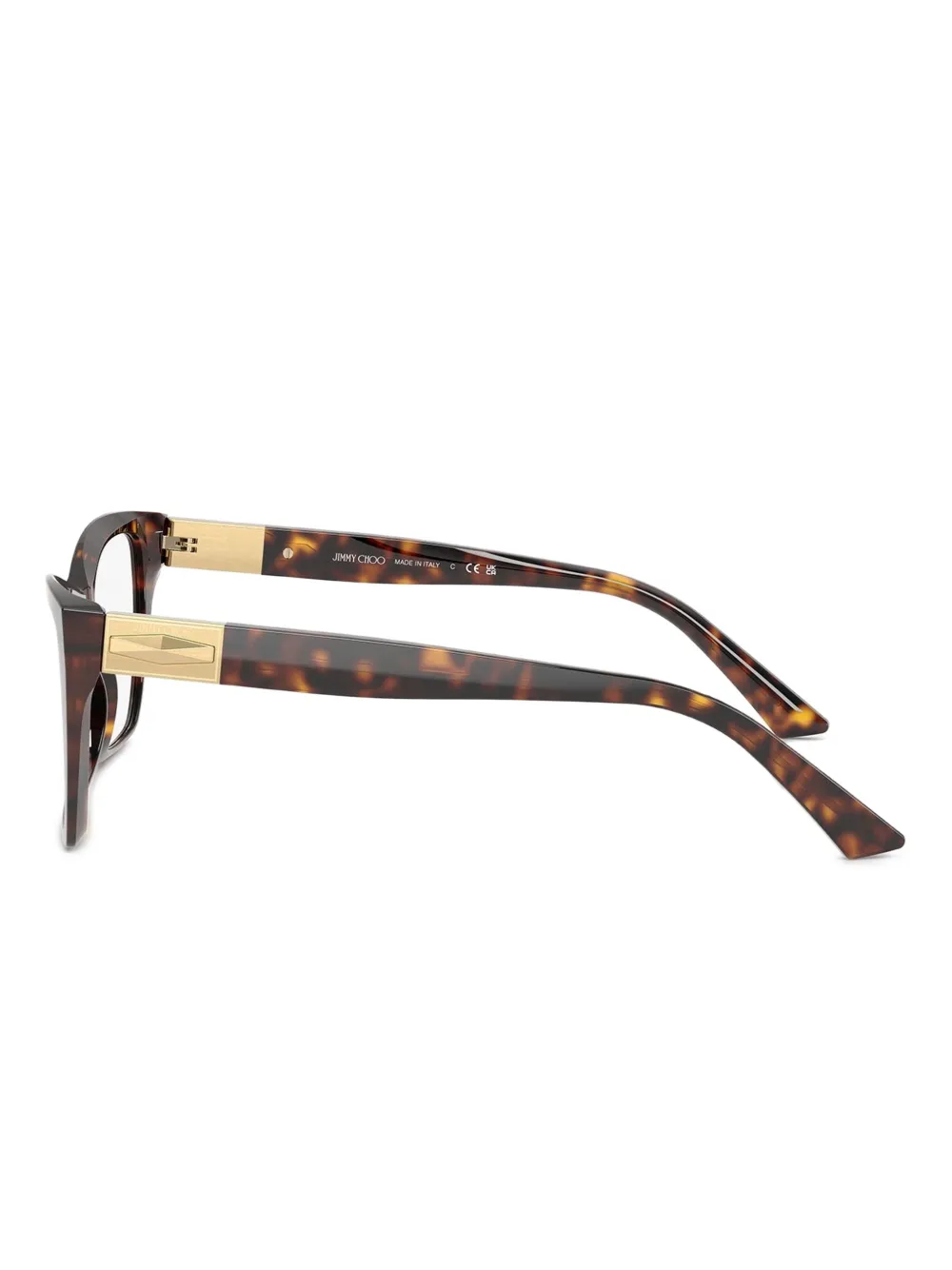 Jimmy Choo Eyewear Bril met schildpadschild design en goudkleurig detail Bruin