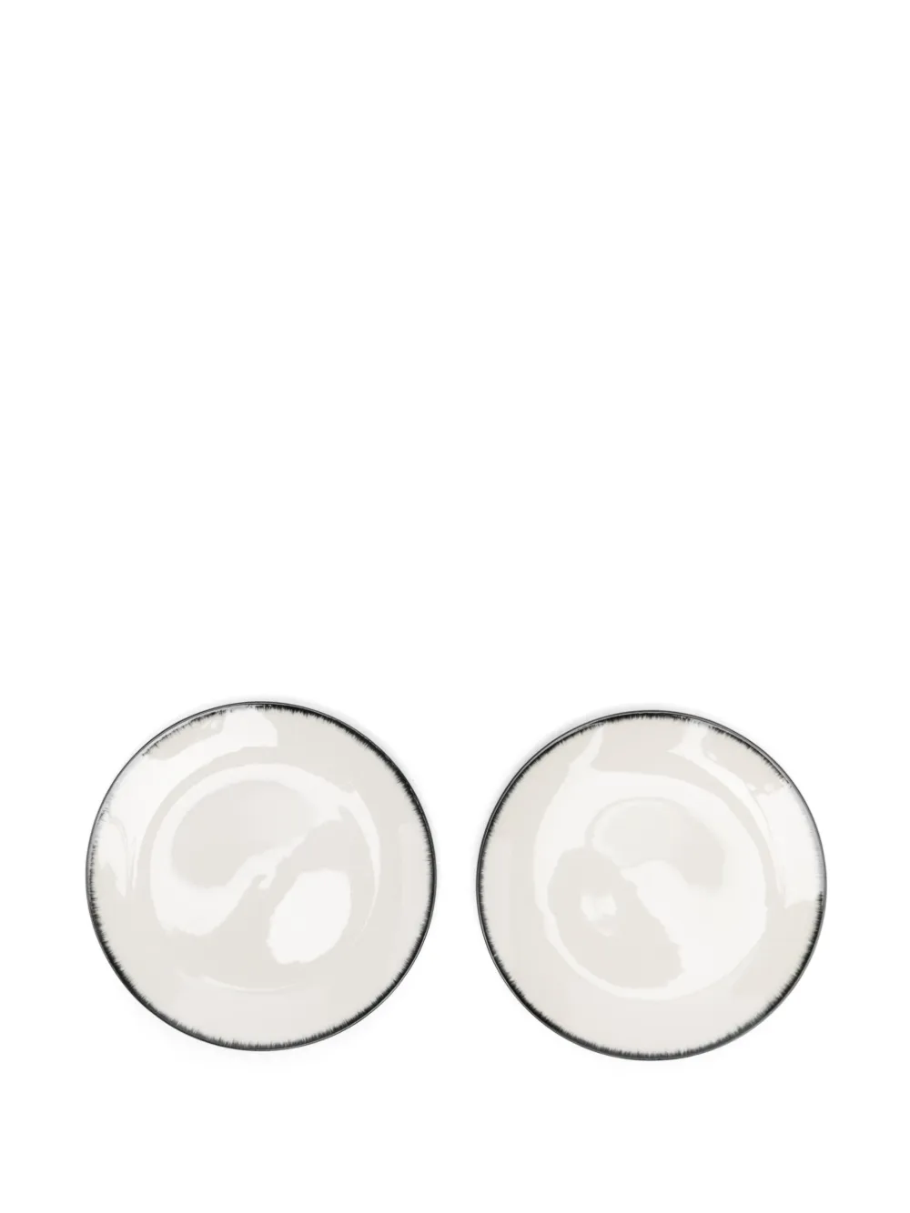 Ann Demeulemeester X Serax contrasting-border dessert plates (set of two) | White | Image 1