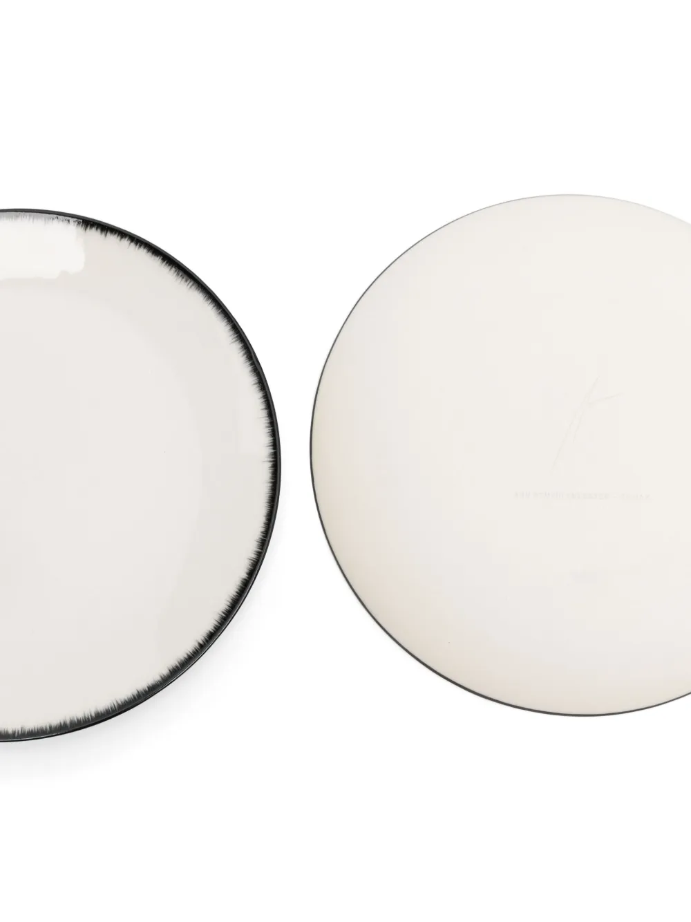 Ann Demeulemeester X Serax Contrasting-border Dessert Plates (set Of Two) In 白色