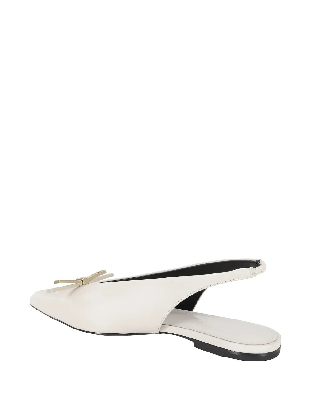 Lanvin Bow Flat Slingback In Weiss