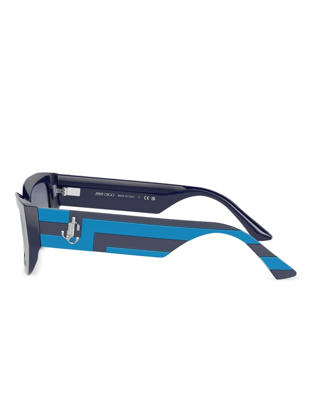 Jimmy Choo Eyewear Acetate zonnebril met rechthoekig montuur Blauw