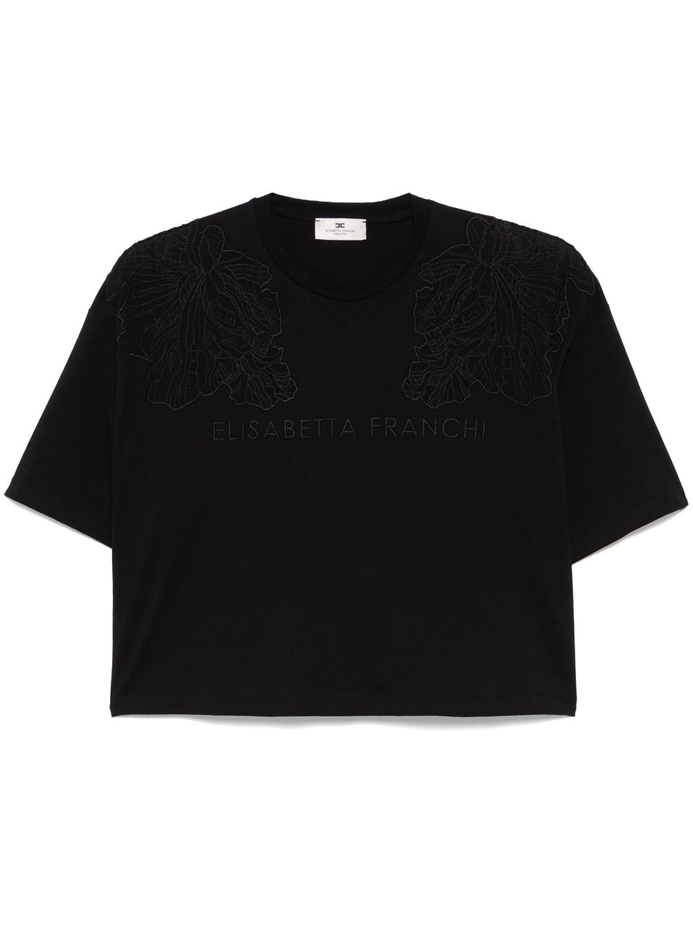 Elisabetta Franchi embroidered T-shirt - Black