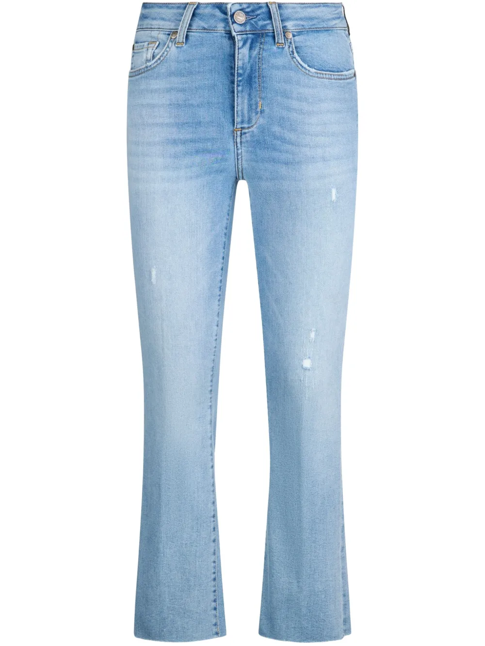 Liu •jo Princess Rhinestone-embellished High-rise Jeans In Blue