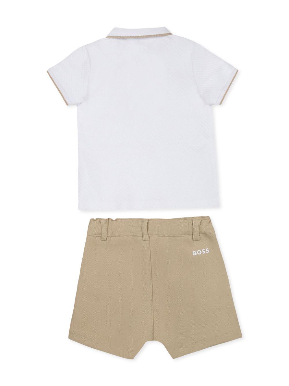 BOSS Kidswear polo and shorts set - Wit