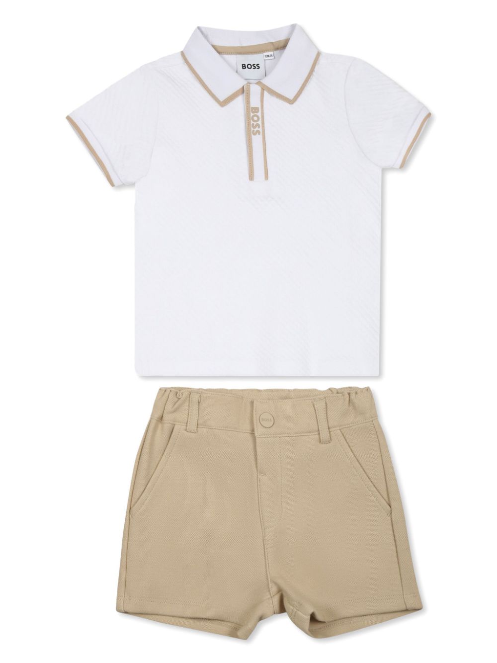 BOSS Kidswear polo and shorts set - White