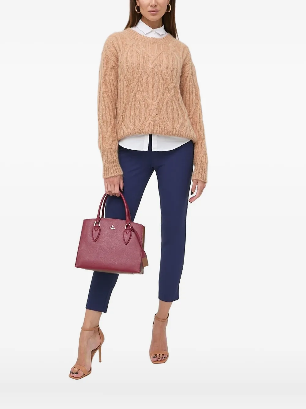 TWINSET Kabelgebreide trui Beige