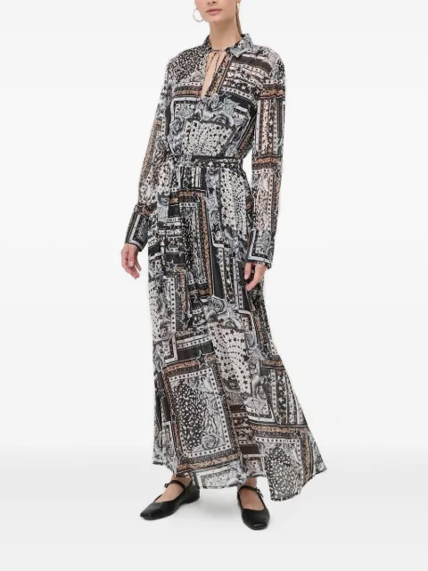 TWINSET patchwork-print tie-neck dress