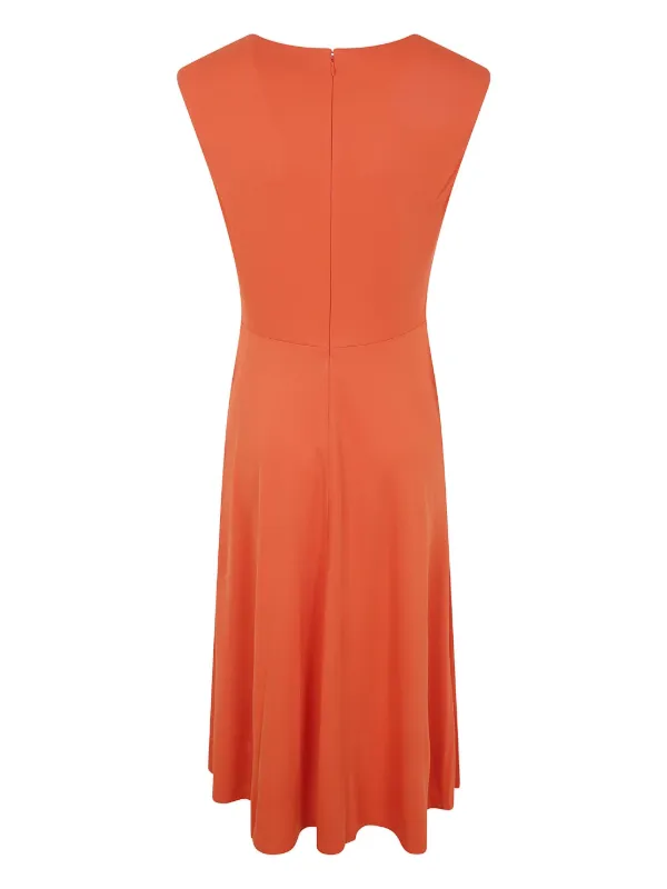 Ralph Lauren Twist-Detail Midi Dress - Orange