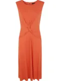 Lauren Ralph Lauren twist-detail midi dress - Orange