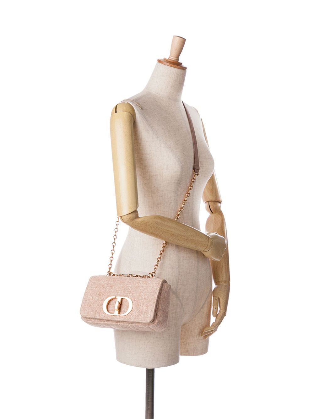 Christian Dior Pre-Owned 2022 kleine Linnen Macrocannage Caro crossbodytas - Roze