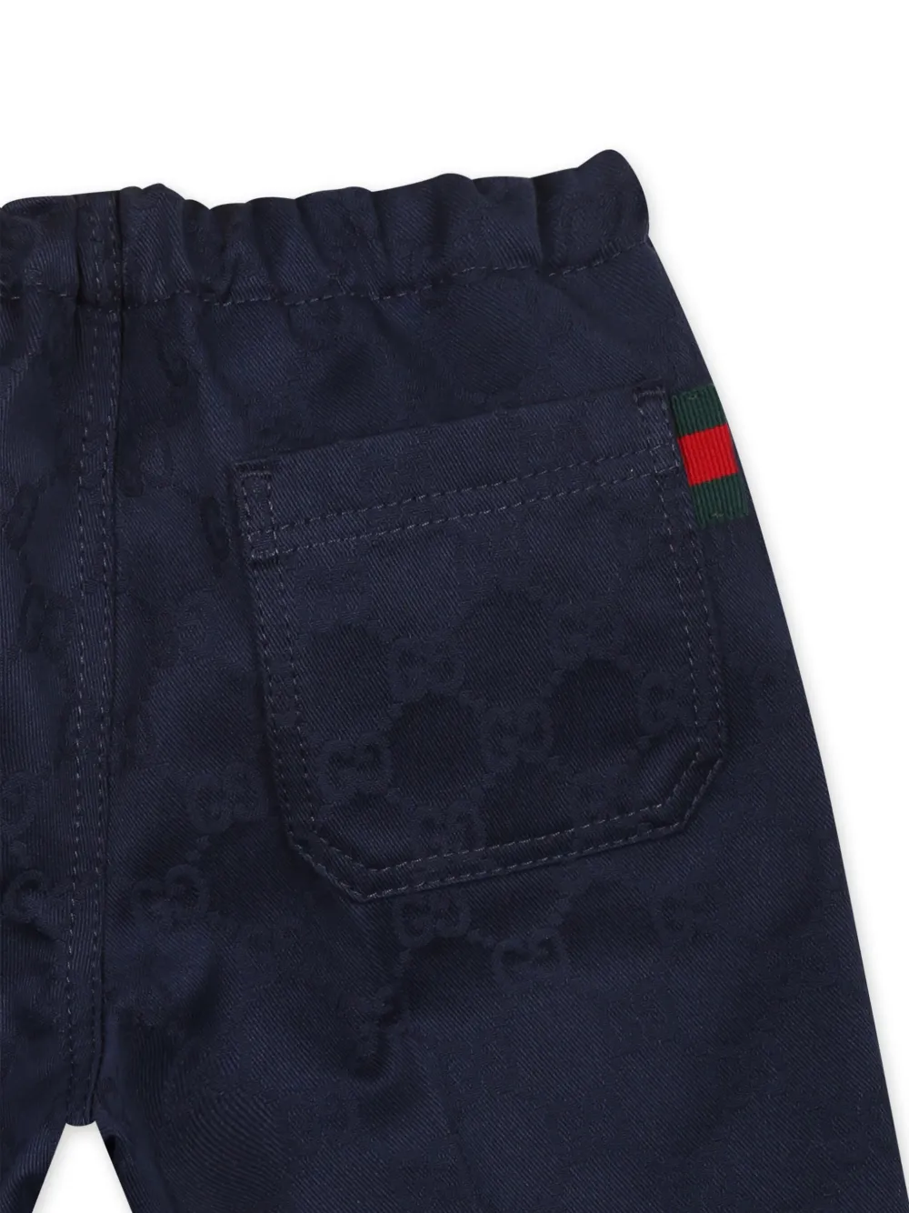 Gucci Kids Katoenen broek met webdetail 4843 BLUE
