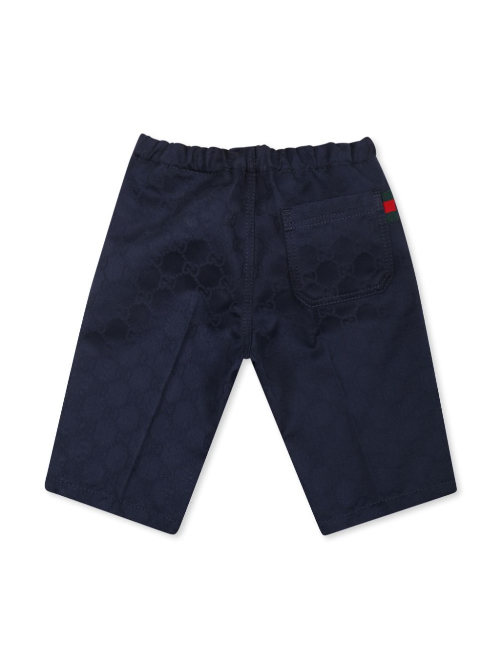 Gucci Kids Web-detail cotton trousers - 4843 BLUE