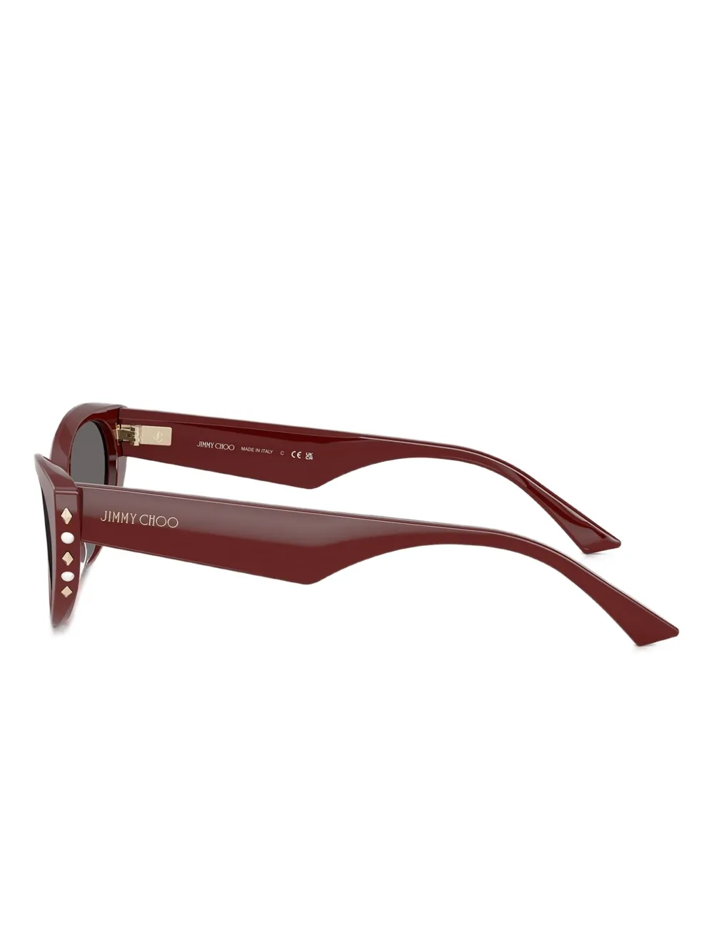 Jimmy Choo Eyewear Zonnebril met cat-eye montuur en studs Rood