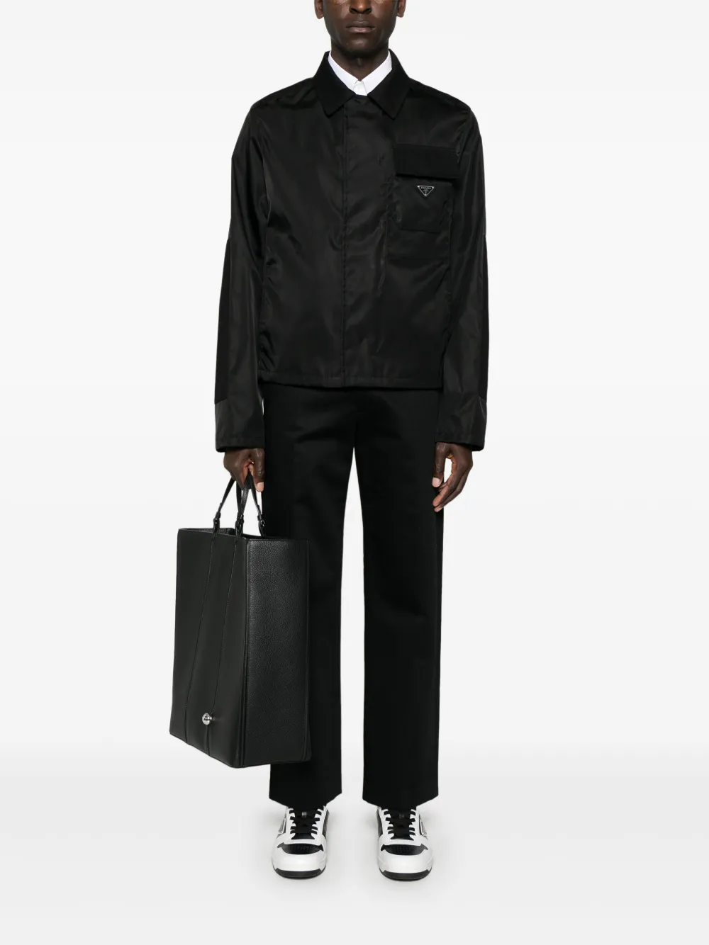 Prada Jack met triangel-logo - Zwart