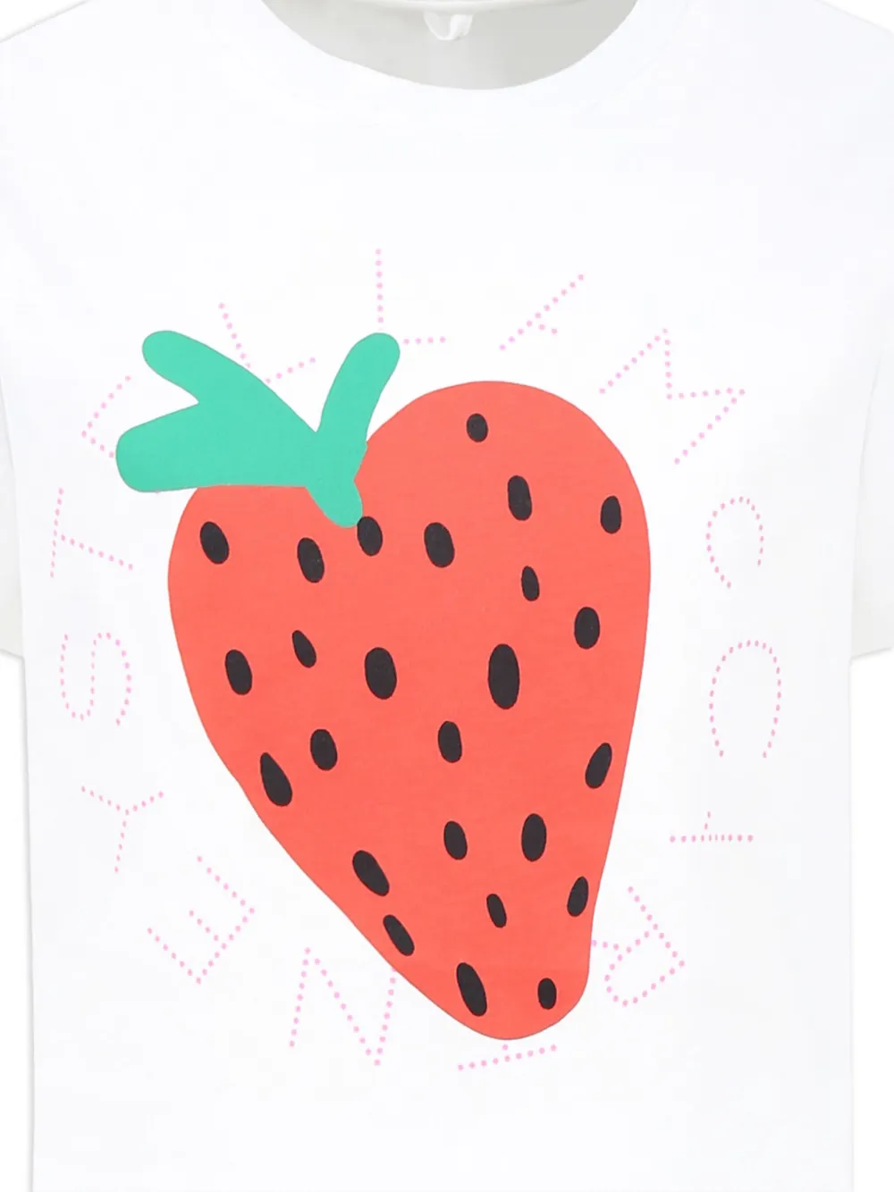 Stella McCartney Kids T-shirt met aardbeiprint Wit