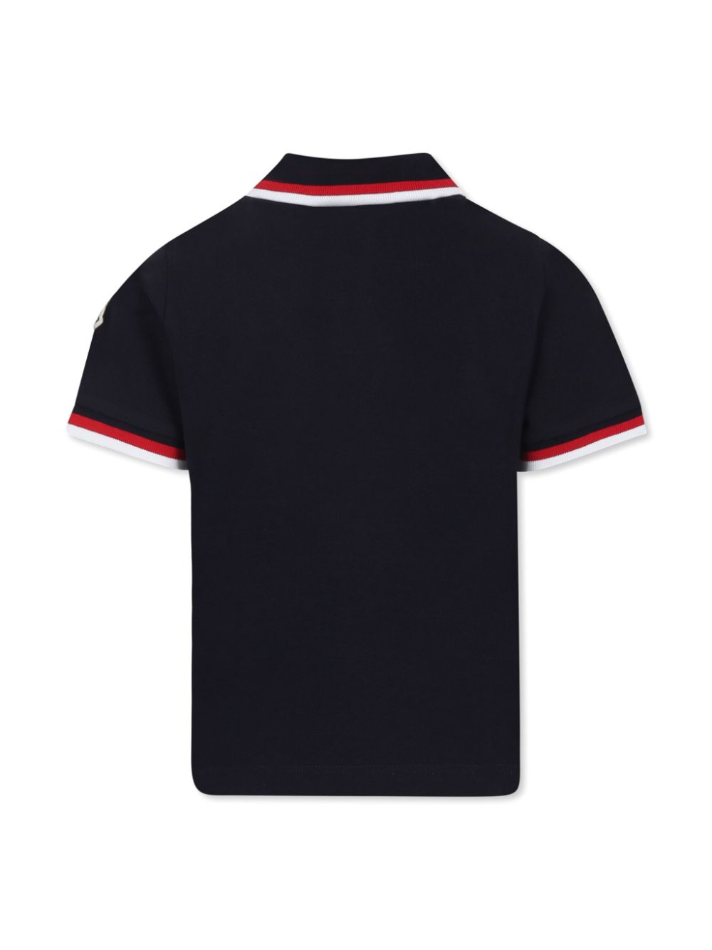 Moncler Enfant stripe-detailed polo shirt - Blauw