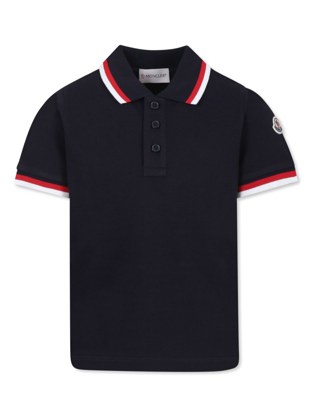 Moncler Enfant stripe-detailed polo shirt - Blue