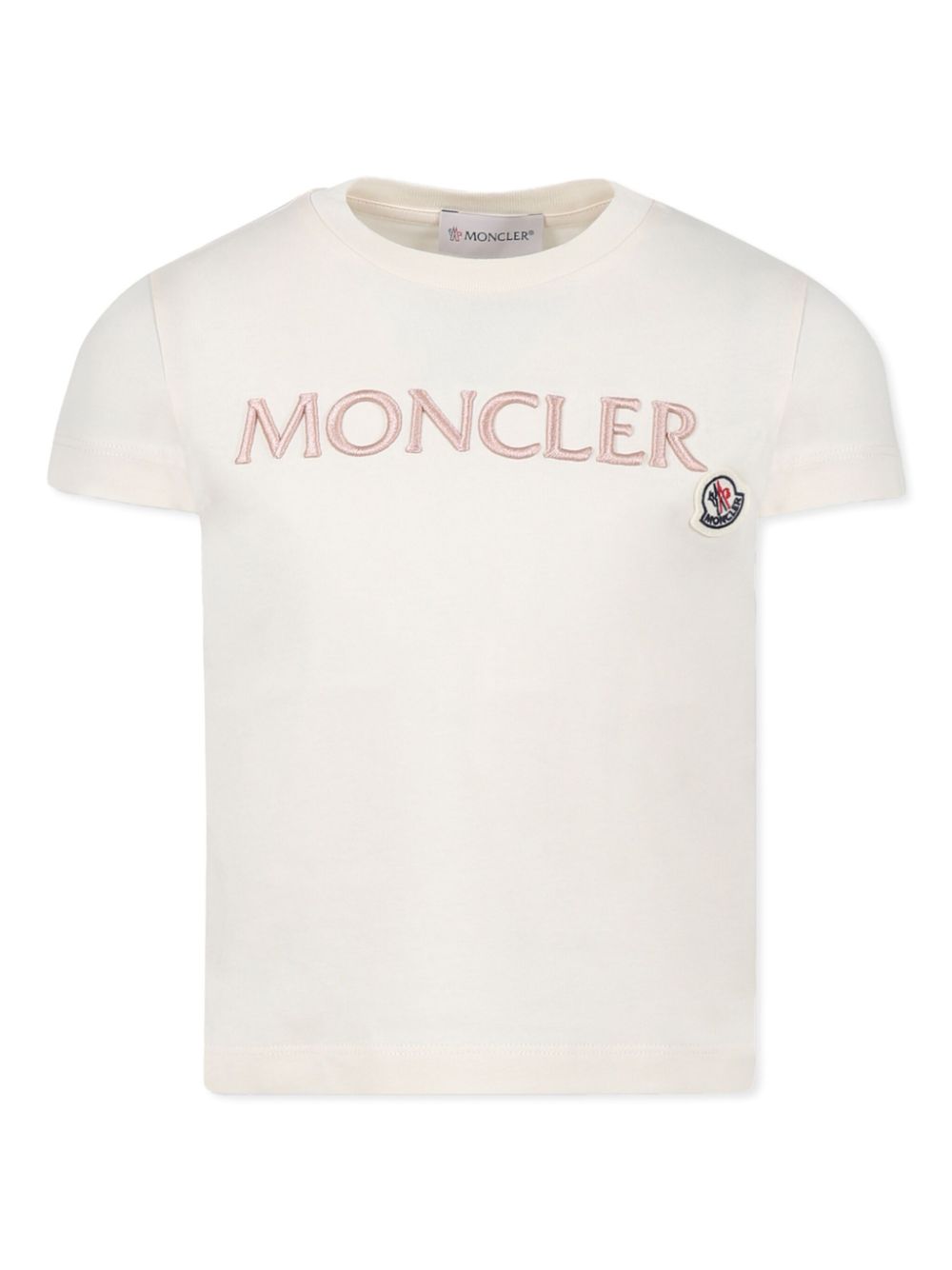 Moncler Enfant embroidered-logo T-shirt - Neutrals