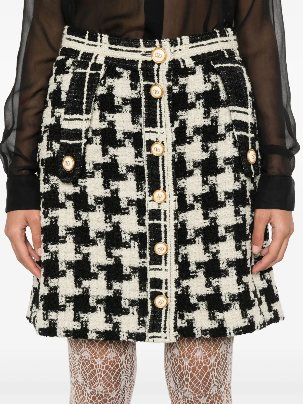 Valentino Garavani Tweed mini-rok Wit
