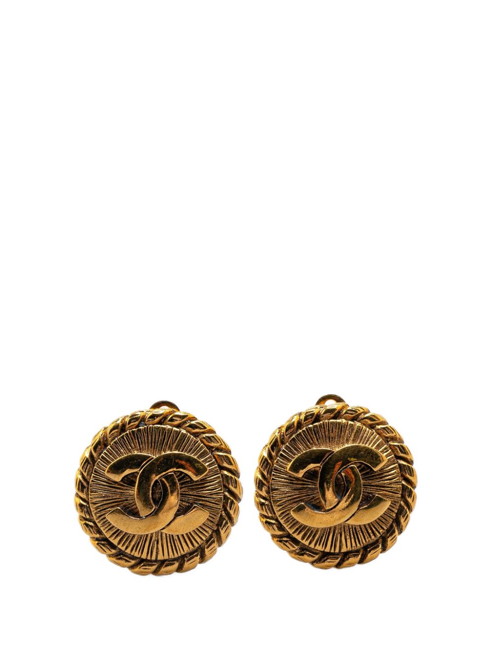 1970-1980 Gold-Plated CC Clip On costume earrings