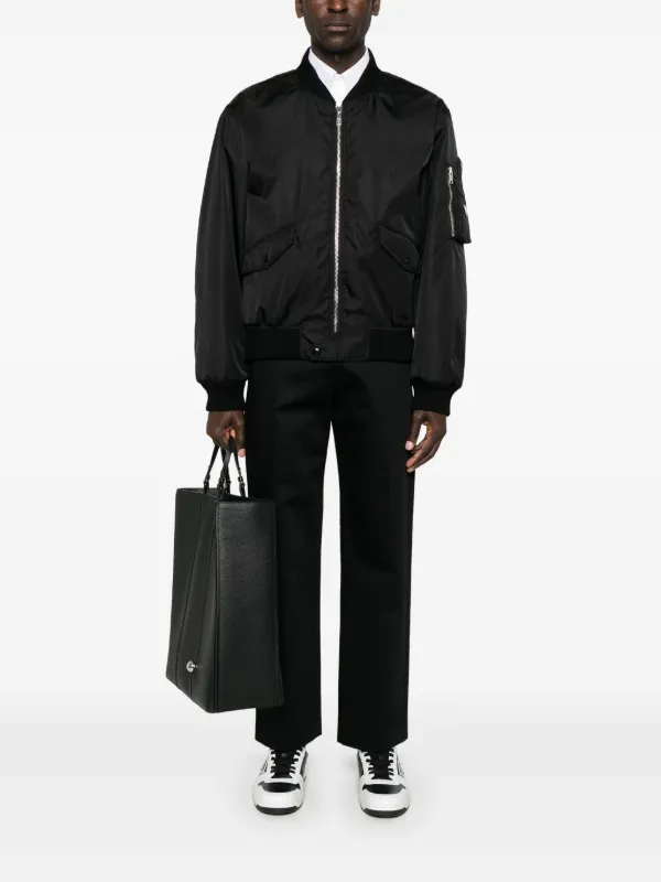 Prada トライアングルロゴ ボンバージャケット | ブラック Prada トライアングルロゴ ボンバージャケット | ブラック