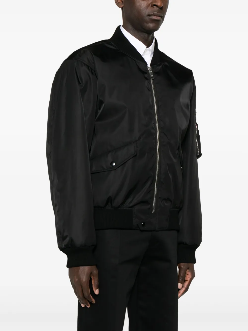 Prada Bomberjack met logo Zwart