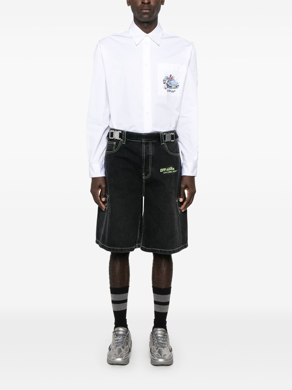 Off-White Denim shorts - Zwart