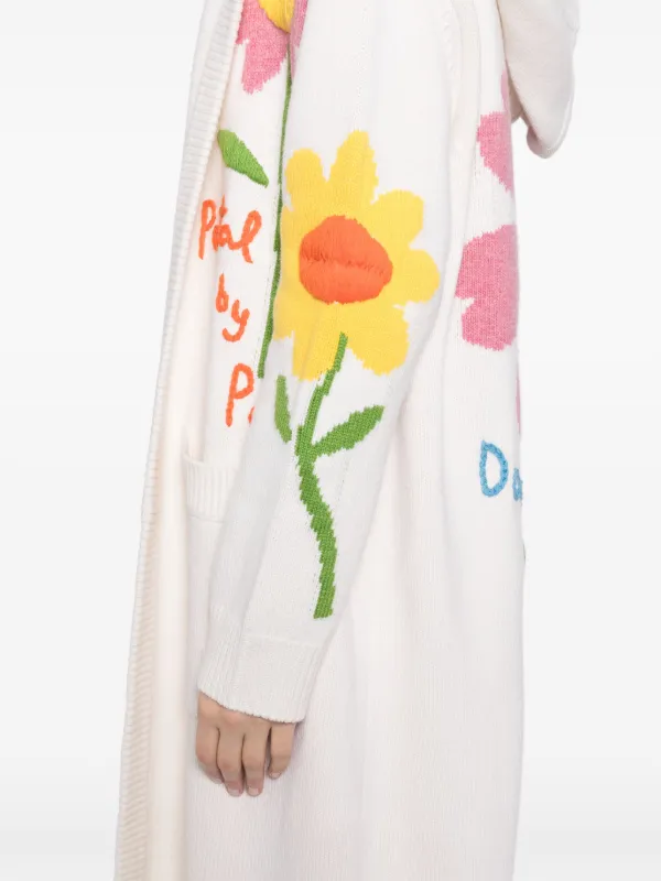 Mira Mikati Embroidered Floral Long Cardigan | White | FARFETCH