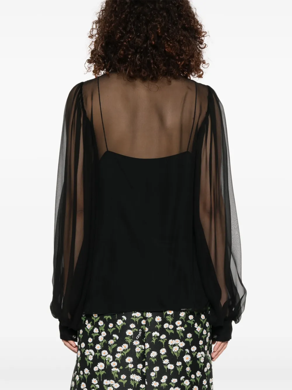 Gucci Chiffon blouse Zwart