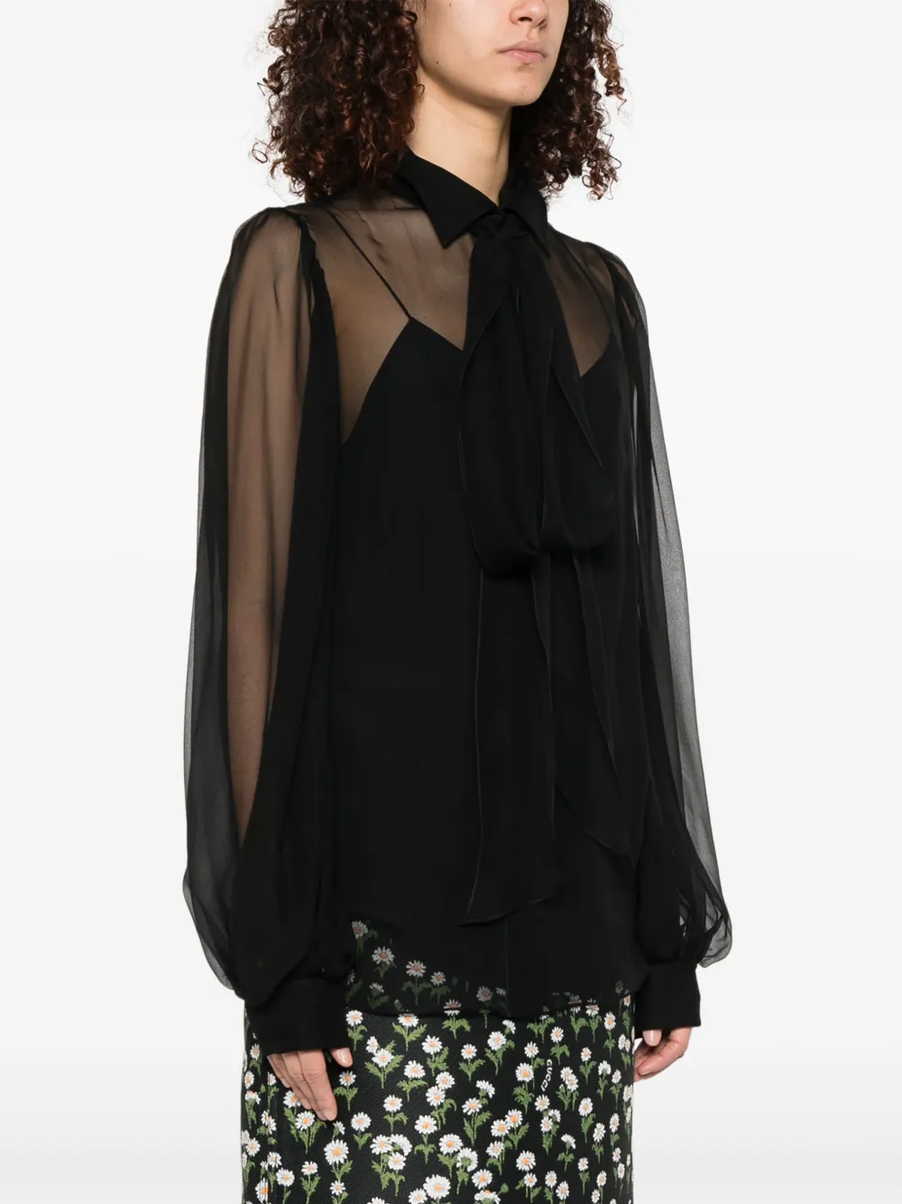 Gucci Chiffon blouse Zwart