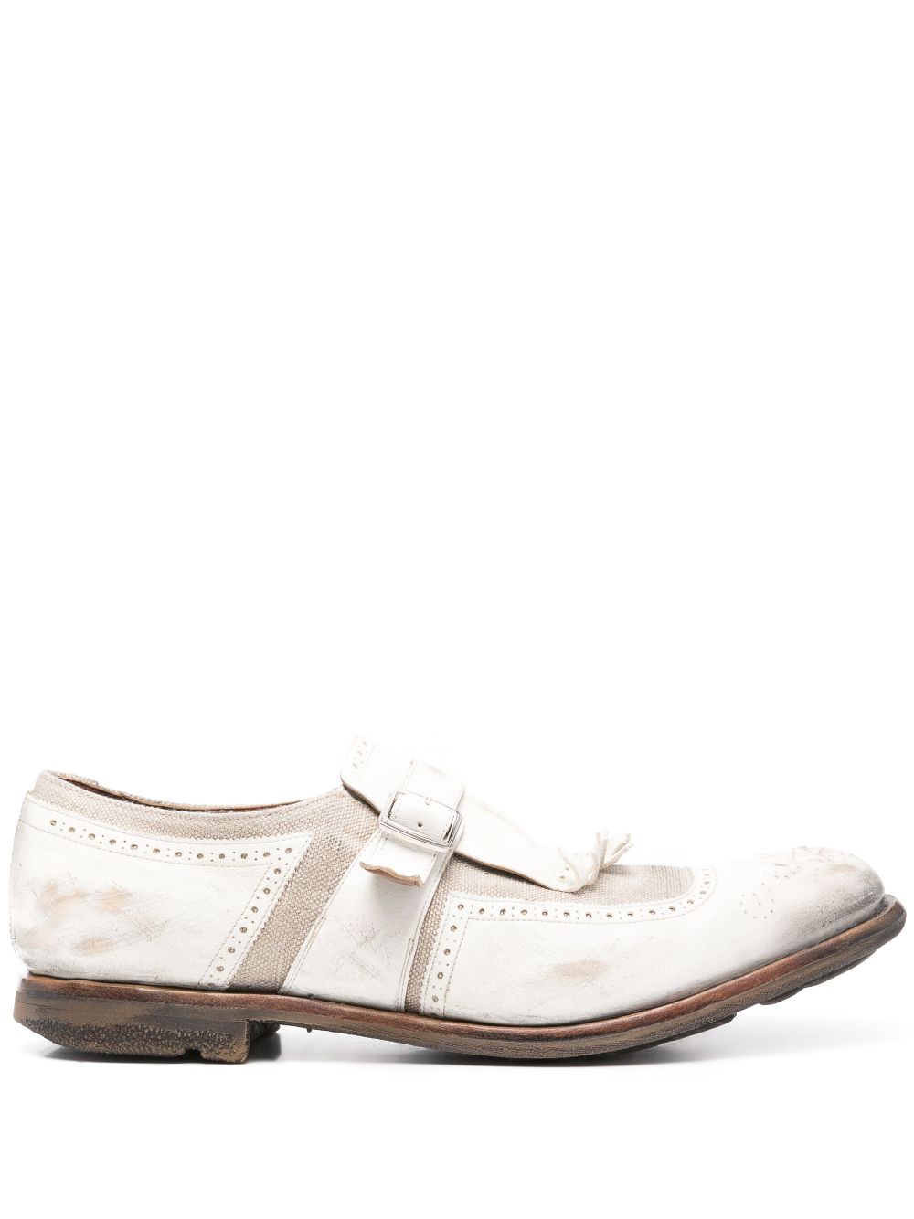 Church's distressed-finish monk shoes White