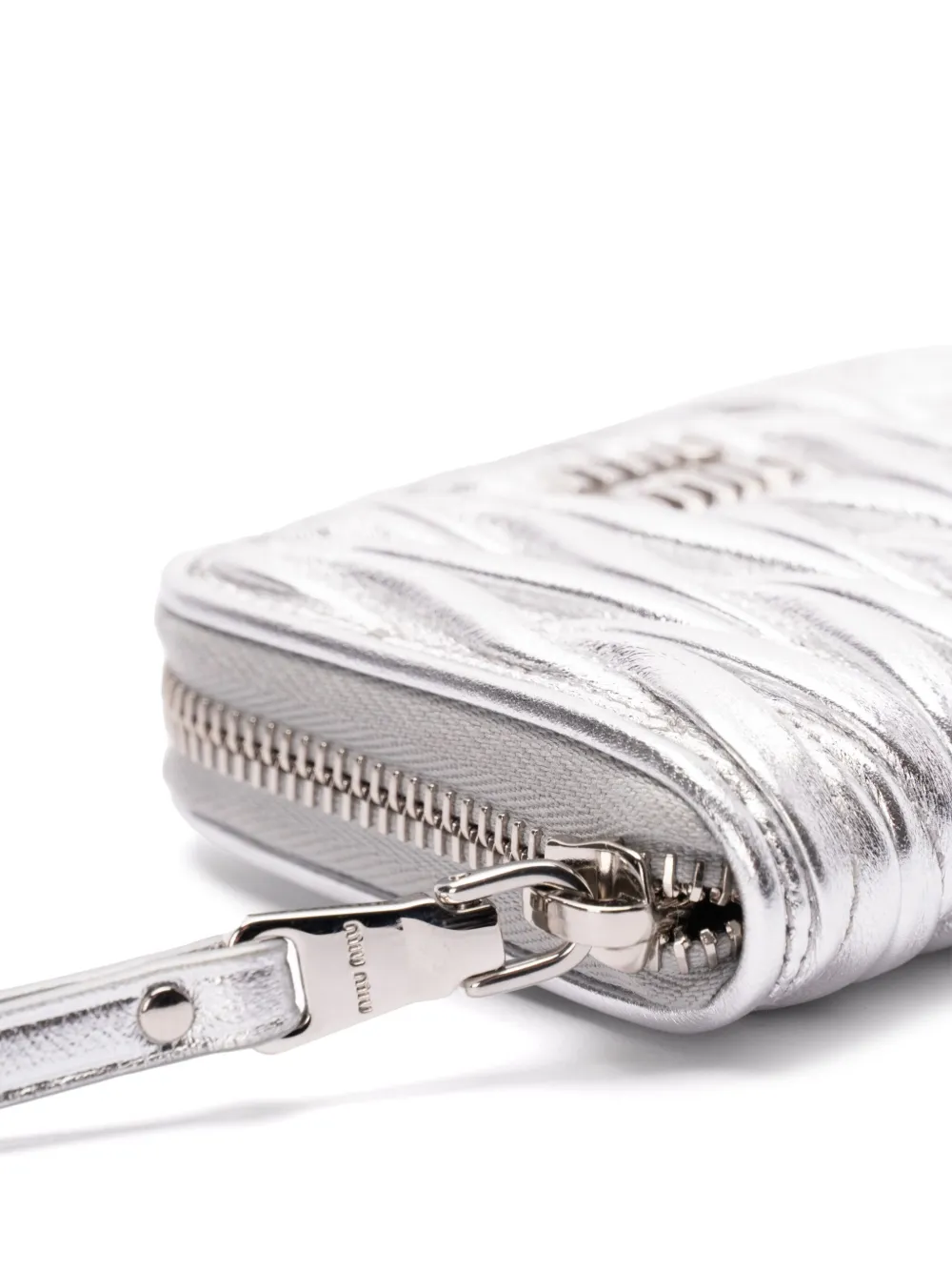 Miu Cassandre kleine leren portemonnee Zilver