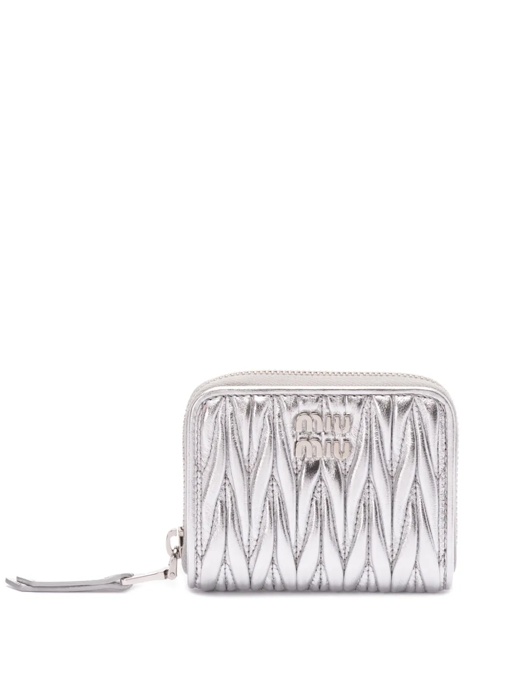 Miu Miu small matelassé leather wallet | Silver | Image 1
