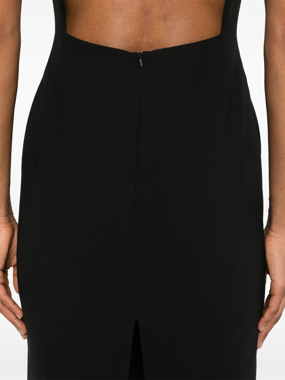Moschino Midi-jurk met open rug Zwart