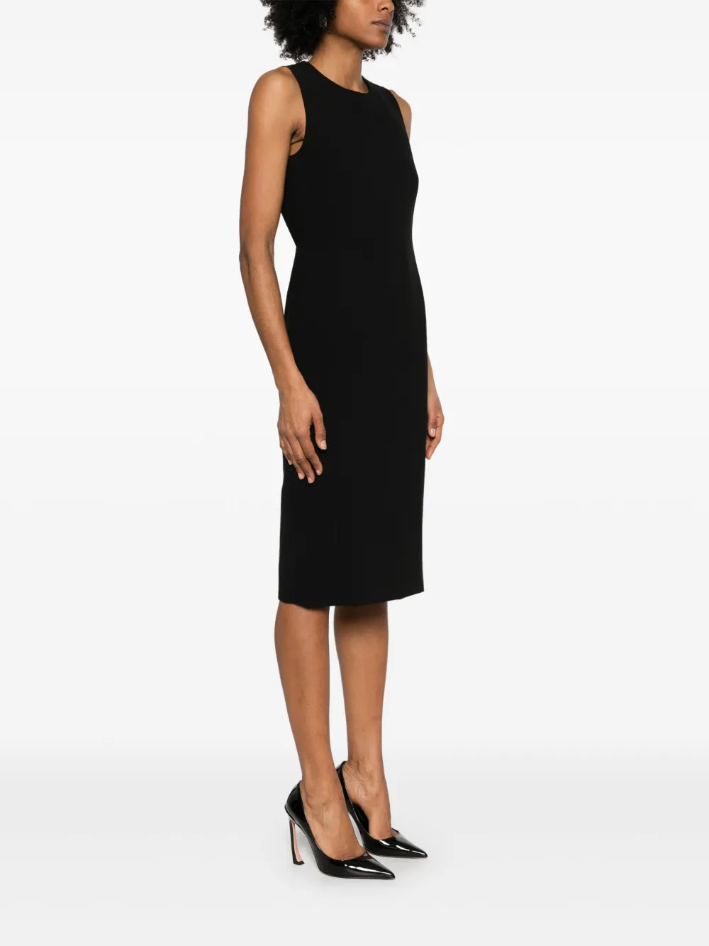 Moschino Midi-jurk met open rug Zwart