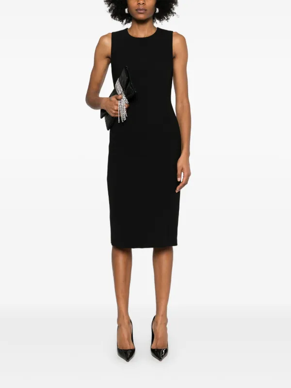 Moschino Vestido Midi Com Decote Posterior | Preto | FARFETCH BR