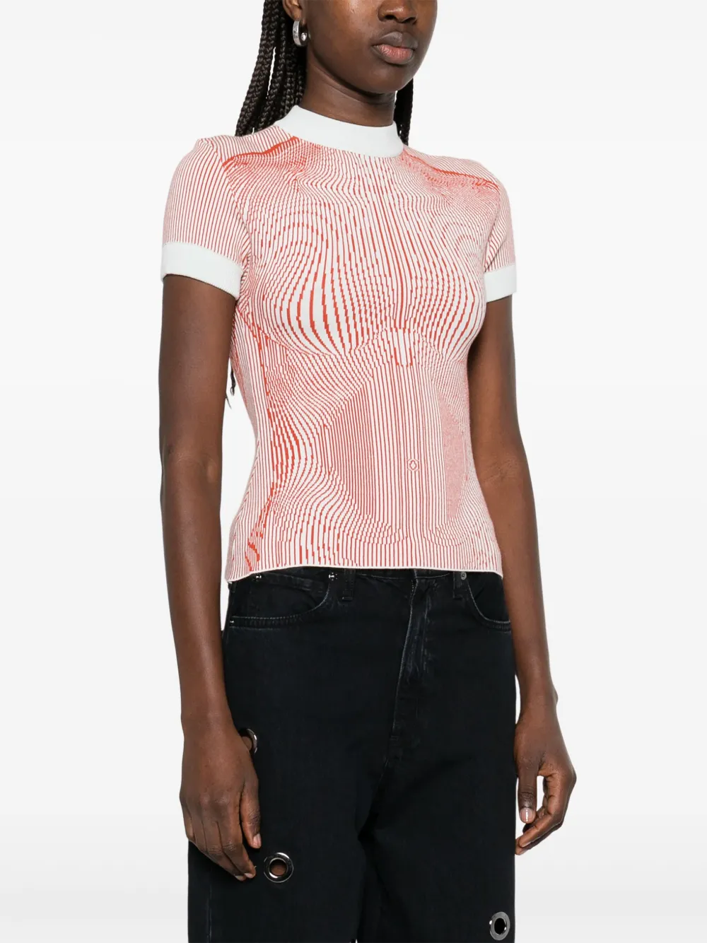 Jean Paul Gaultier The Morphing T-shirt met krijtstreep Groen