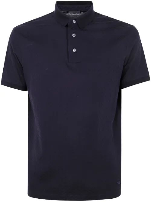 Polo en coton à boutonnière - Emporio Armani - Modalova