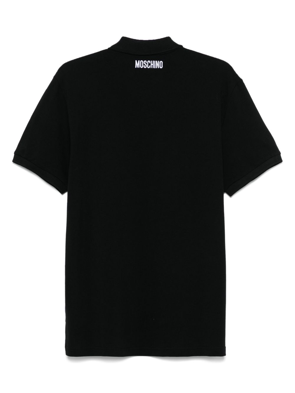 Moschino Poloshirt met geborduurde eend - Zwart