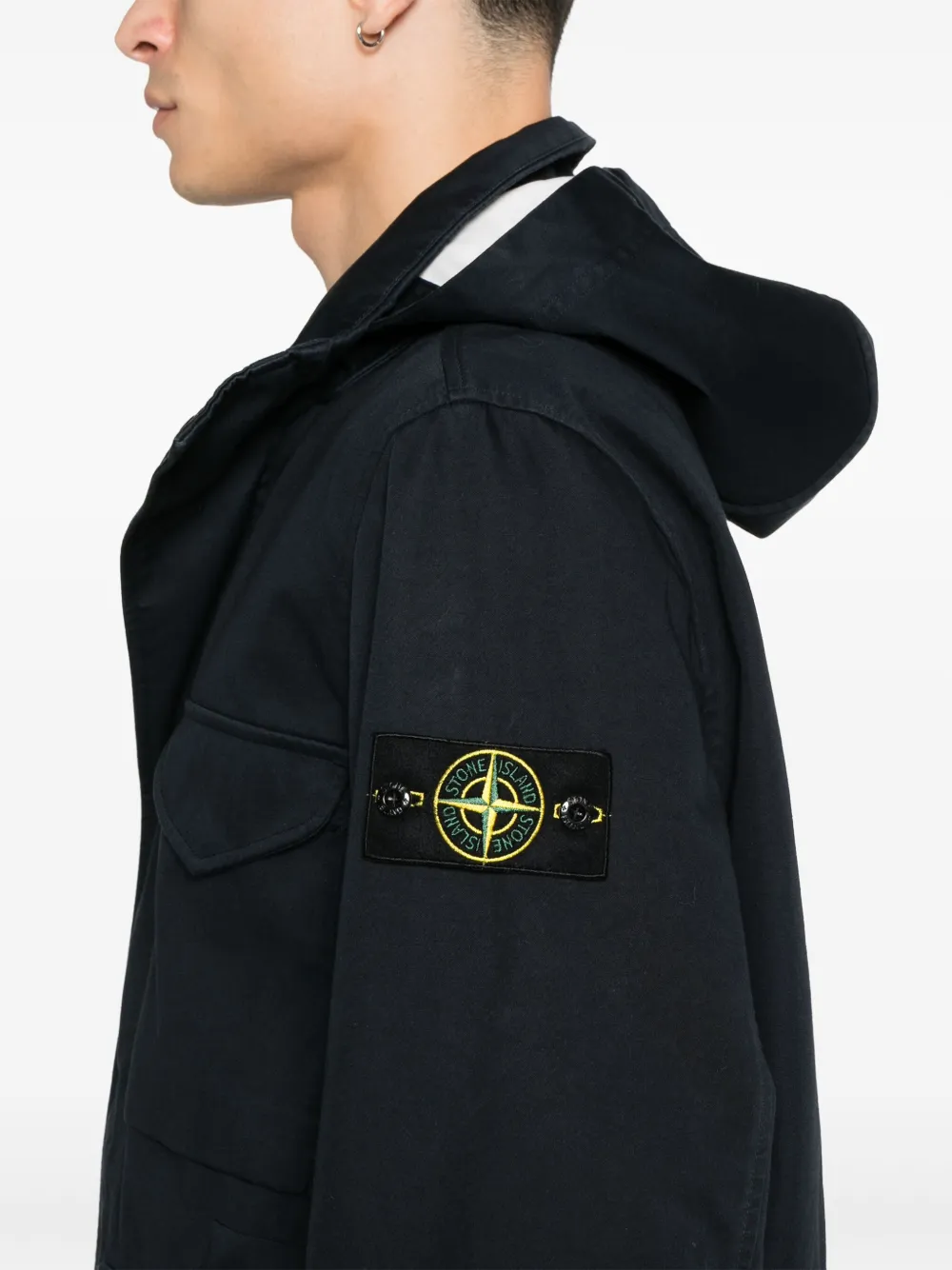 Stone Island Jack met Compass-logopatch Blauw